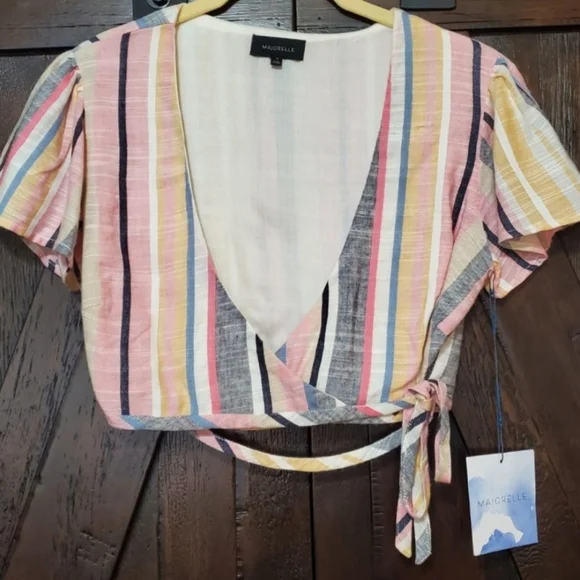 NWT MAJORELLE Lydia Wrap Top in Pink Strap, Size Large - Picture 4 of 7